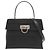 Borsa Salvatore Ferragamo Gancini in tela e pelle Nero