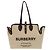 Burberry Soft Canvas Logo Horseferry Tote Bag Schwarz Beige