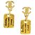 Pendente Chanel CC Plate Logo in metallo con cristalli D'oro