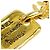 Pendente Chanel CC Plate Logo in metallo con cristalli D'oro - vista 4