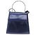 Salvatore Ferragamo Gancini Envelope Top Handle Leather Medium Marineblau
