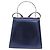 Salvatore Ferragamo Gancini Envelope Top Handle Leather Medium Marineblau - Ansicht 2