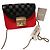Furla Metropolis Mini Borsa Pelle Rossa e Broccato Nero Rosso