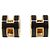 Hermès Pendientes de botón Hermes Pop H MINI 608002FO Negro Dorado