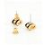 Hermès Pendientes de botón Hermes Pop H MINI 608002FO Negro Dorado - vista 3