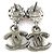 Chanel Ladybug Stecker-Ohrringe in Rot und Gunmetal Metallisch - Ansicht 3