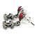 Chanel Ladybug Stecker-Ohrringe in Rot und Gunmetal Metallisch - Ansicht 4