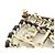 Broche Chanel AB4702 de couro preto branco e dourado - vista 3