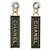 Classique Boucles d'oreilles puces Chanel ABA755 Noir Doré