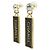 Classique Boucles d'oreilles puces Chanel ABA755 Noir Doré - vue 2