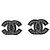 Classique Boucles d'oreilles puces Chanel ABD564 Noir Argenté