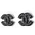 Classique Boucles d'oreilles puces Chanel ABD564 Noir Argenté - vue 2