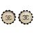 Boucles d'oreilles puces Chanel noires et blanches