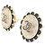 Boucles d'oreilles puces Chanel noires et blanches - vue 2