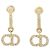 Pendientes de botón Christian Dior Claire Di Lune Castaño Dorado