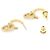 Pendientes de botón Christian Dior Claire Di Lune Castaño Dorado - vista 3