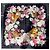 Chanel Silk square with flower and CC logo print Black Pink White Multiple colors Golden