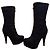 Botas de tacón plataforma en ante negro Fendi