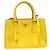 Prada Galleria Double Zip Saffiano Leather Small Yellow