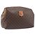 Céline CELINE Macadam Canvas Pouch PVC Leder Braun Gold Auth 207448 Golden