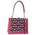 Borsa a Mano Miu Miu Canvas 2way Pink Gold Auth 167644A Rosa D'oro