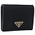 PRADA Bifold Wallet Nylon Black Gold Auth 205242M Golden
