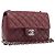 CHANEL Mini Matelasse 20 Kettentasche Lammleder Bordeaux Silber CC Auth 206388SM