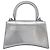 Balenciaga Hour Glass Hand Bag Leather 2way Silver 592833 Auth LN068A Silvery - view 2