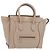 Céline Bolso de mano CELINE Luggage Micro Shopper de piel Beige Silver Auth 206453A Plata
