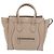 Céline Bolso de mano CELINE Luggage Micro Shopper de piel Beige Silver Auth 206453A Plata - vista 13