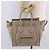 Céline Bolso de mano CELINE Luggage Micro Shopper de piel Beige Silver Auth 206453A Plata - vista 25