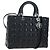 Christian Dior Canage Lady Dior Large Bag Lamb Skin 2way Black Auth BA16035V Nero Argento