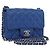 Borsa a tracolla CHANEL Chain Mini Matelasse in pelle d'agnello blu argento CC Auth 167777SM