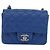Borsa a tracolla CHANEL Chain Mini Matelasse in pelle d'agnello blu argento CC Auth 167777SM - vista 13