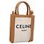Céline CELINE Mini Vertical Cabas Handtasche Canvas 2way White Gold Auth BA15762M Weiß Golden