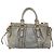 Miu Miu Handtasche Leder 2way Grau Gold Authentisch 167739M Braun Golden - Ansicht 2