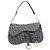 Borsa Double Saddle Christian Dior Trotter Canvas Navy Gold Tone Auth 206654V Blu navy - vista 2