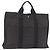 Hermès Sac à main HERMES Her Line MM Canvas Gris Argent Auth 207576A Marron Argenté
