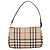 BURBERRY Nova Check Handtasche PVC Leather Beige Silver Auth ka6510A Silber - Ansicht 13