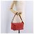 Céline Bolso de hombro CELINE C Macadam Gamuza Rojo Plata Auth BA16141 Roja - vista 27