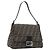 Borsa a Tracolla FENDI Zucca Canvas Mamma Baguette Nero Argento Auth BA16202V