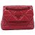 PRADA Chain Shoulder Bag Leather Red Silver Auth 206931V Silvery - view 13