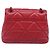 PRADA Chain Shoulder Bag Leather Red Silver Auth 206931V Silvery - view 2