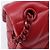 PRADA Chain Shoulder Bag Leather Red Silver Auth 206931V Silvery - view 8