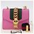 Borsa a catena GUCCI Silvi WebSherry Line in pelle Rosa Oro 431666 Auth 206420V - vista 12