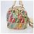 FENDI Zucca Canvas Handtasche 2way Multicolor Gold Auth 204048A Mehrfarben Golden - Ansicht 4