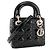 Autre Marque DIOR - Borsa a tracolla Lady Dior Mini in pelle cannage verniciata nera Nero - vista 2