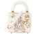 DIOR - Borsa a tracolla Lady Dior Micro Lucky Star in pelle liscia bianca edizione limitata Bianco
