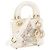DIOR - Borsa a tracolla Lady Dior Micro Lucky Star in pelle liscia bianca edizione limitata Bianco - vista 2