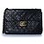 Chanel, Gesteppte XL Vintage Klappentasche Schwarz Golden